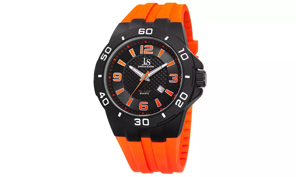 Joshua & Sons Men's Japanese Quartz Date Display Strap Watch JXGP115