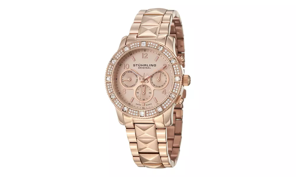 Stuhrling Original Women's Swiss Quartz  Leather Strap Watch With Date - Primary Image