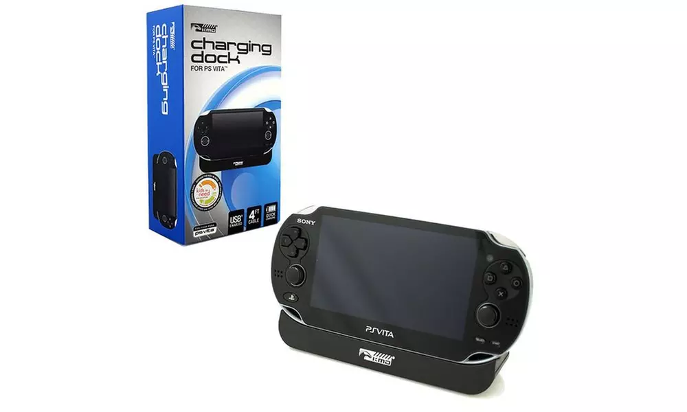 KMD Charging Dock Station For Sony PlayStation Vita PSVita PCH-1000 Black - Primary Image