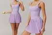 ItBelongs2U Women's Workout Sleeveless Tennis Dress with Pockets Shorts - Second Medium