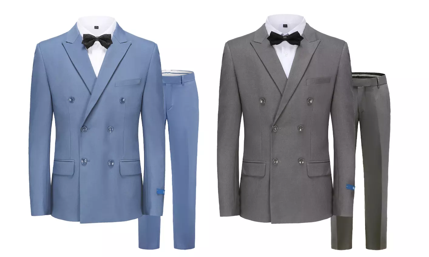 Men's Slim Fit 2 Piece Double Breasted Suit