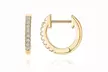 925 Sterling Silver Huggie Hoop Earrings with Crystal Pave - Second Medium