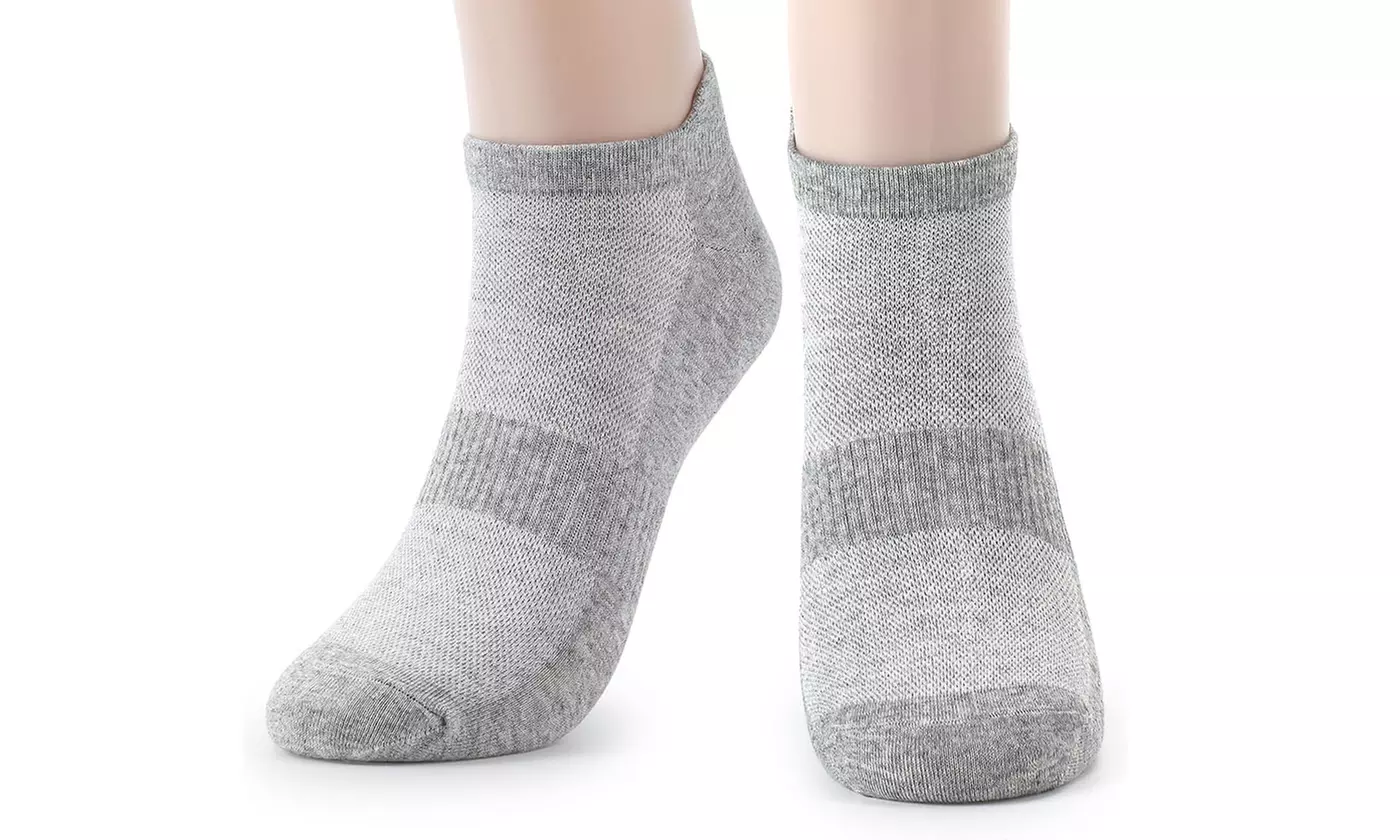 5 Pairs Womens Elastic Ankle Socks Athletic Cotton Low Cut Sport Socks With Tab