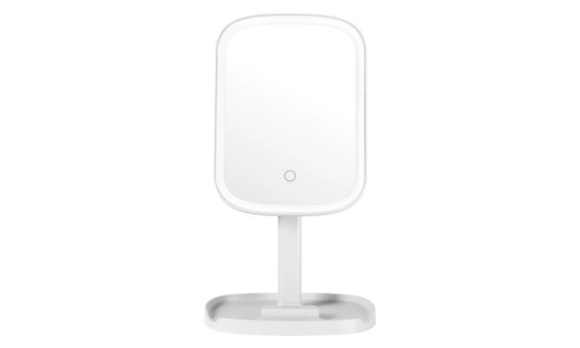 Rechargeable LED Makeup Touchscreen Vanity Mirror with Base Storage