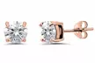 Birthstone & 18K Gold Accent Gemstone Solitaire Stud Earrings | 6mm Round: The Most Perfect Birthday or Holiday Gift! - Second Medium