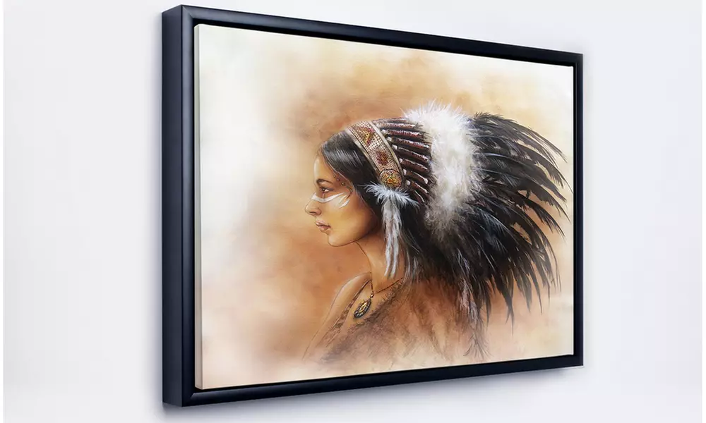 Indian Woman in Traditional Clothing - Indian Framed Canvas Artwork - Second Medium