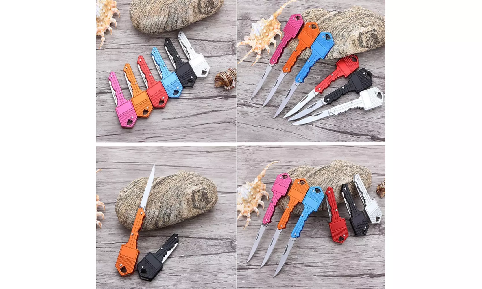 6 PCS Key Knife, Key Chain Knife, Stainless Steel Self Defense Knife - Second Medium