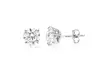 Lab Grown Diamond Stud Earrings Round in 14K Gold With Butterfly Push Backs - Second Medium