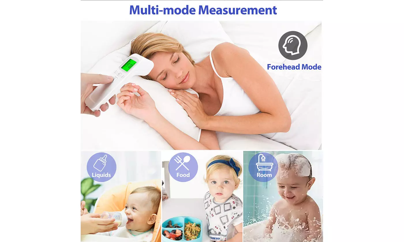 Baby & Adult Fever Alarm Digital Non-contact Forehead Infrared Thermometer - Second Medium