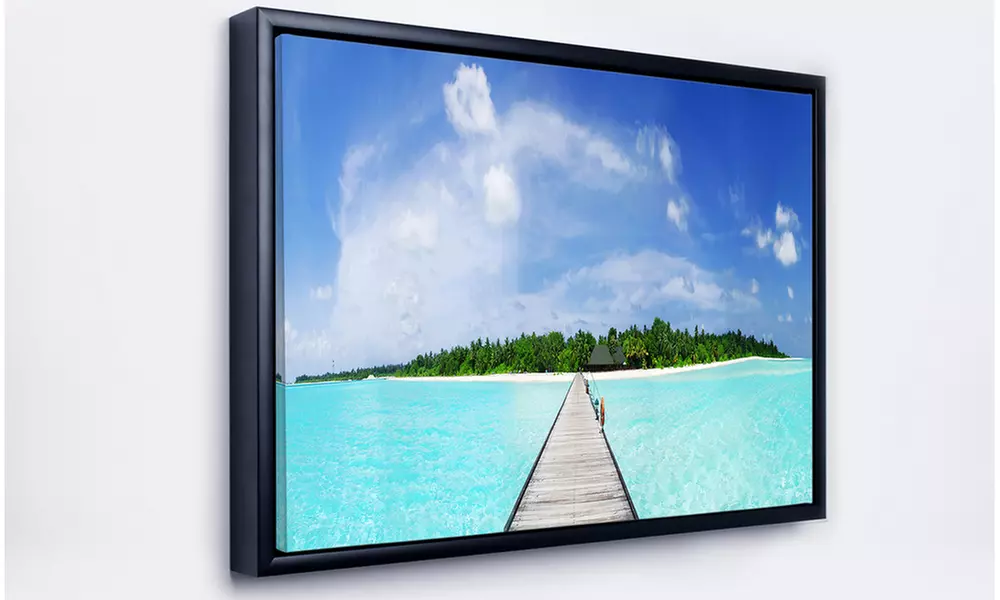 Maldives Panorama - Seascape Photography Framed Canvas Art Print - Second Medium