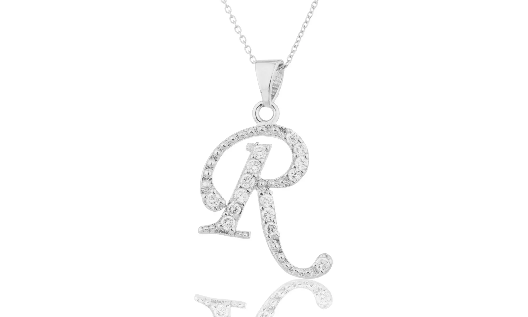 Sterling silver Crystal initial necklace ( multiple platings)