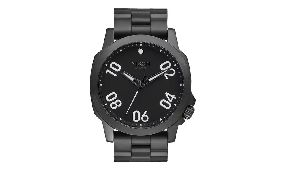 Nixon Men's 'Ranger 45' All Black Stainless Steel Quartz Watch - Primary Image