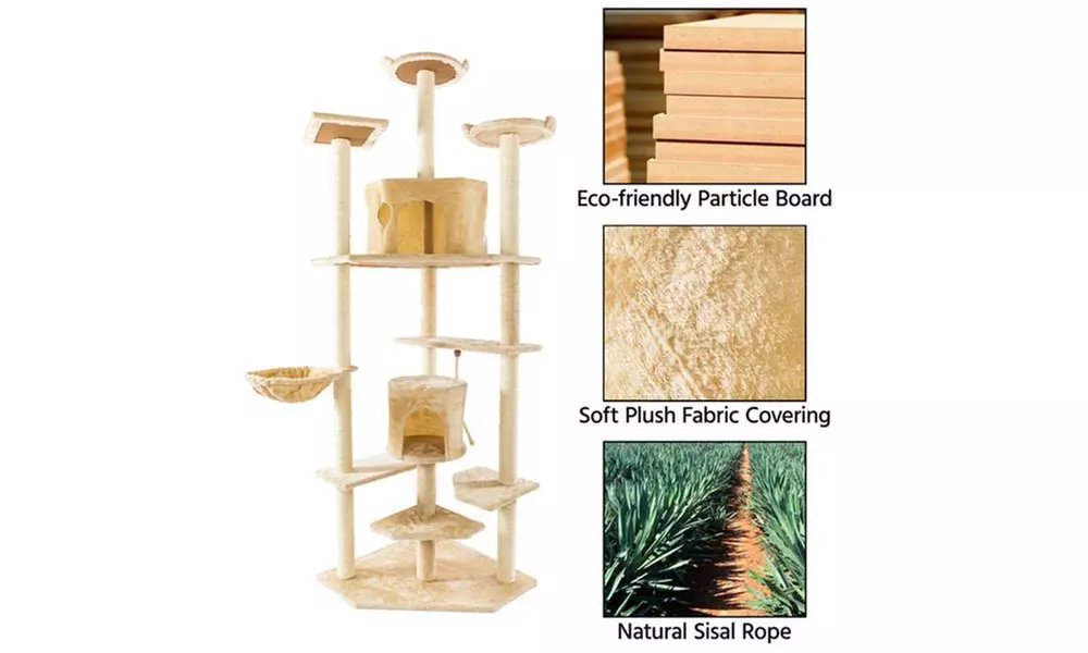 80" Plush Cat Tower with Sisal Rope