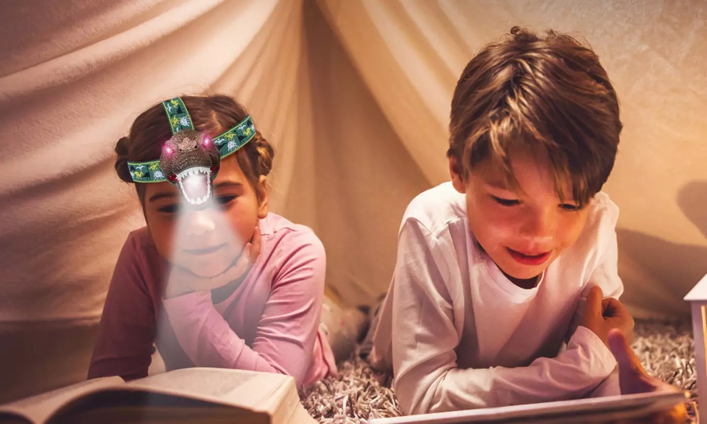 iMounTEK Roaring T-Rex Dinosaur LED Headlamp with Adjustable Headband
