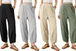 Womens Wide Leg Harem Pants Casual Elastic Waist Comfy Palazzo Baggy Sweatpants - Second Medium