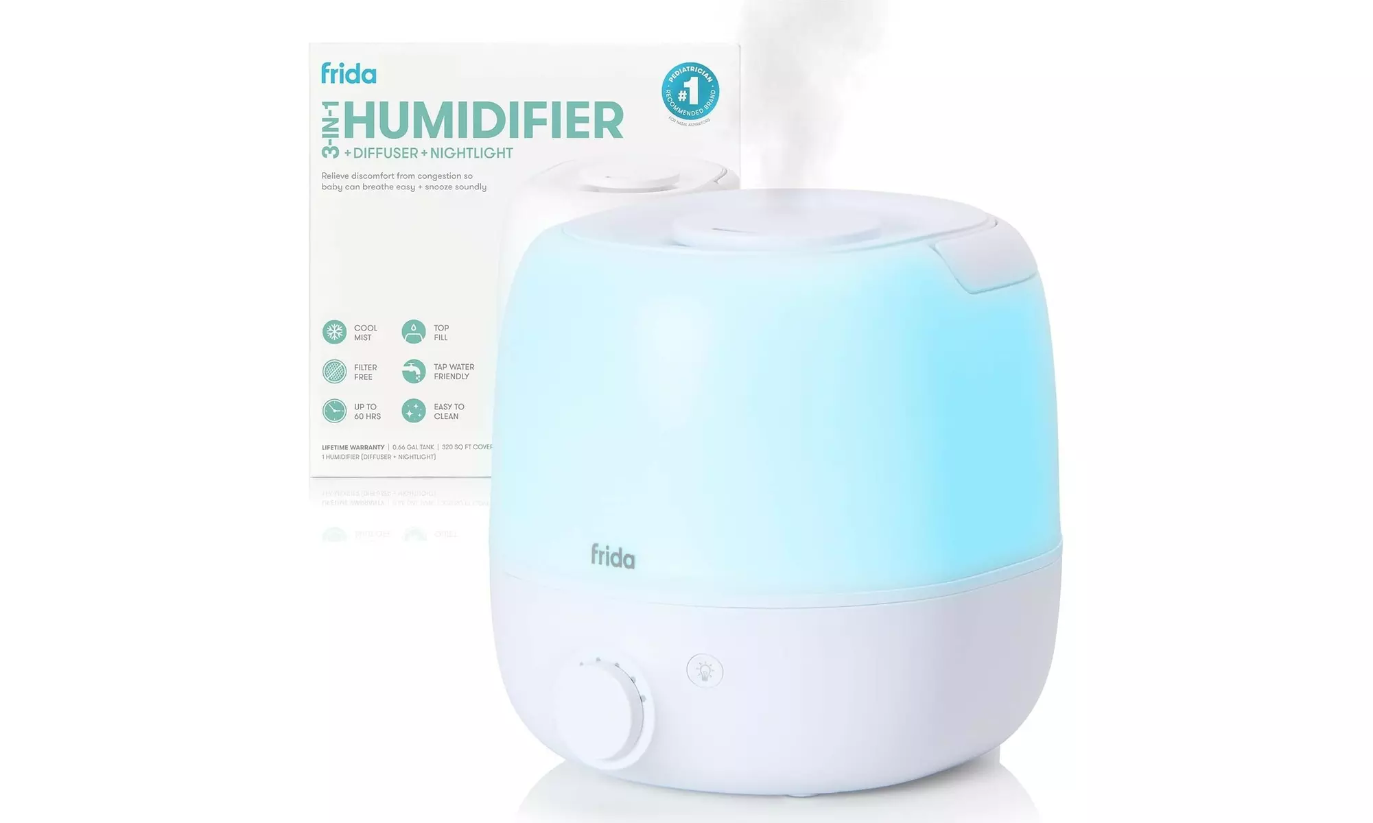 Frida Baby 3-in-1 Humidifier with Diffuser and Color Night Light