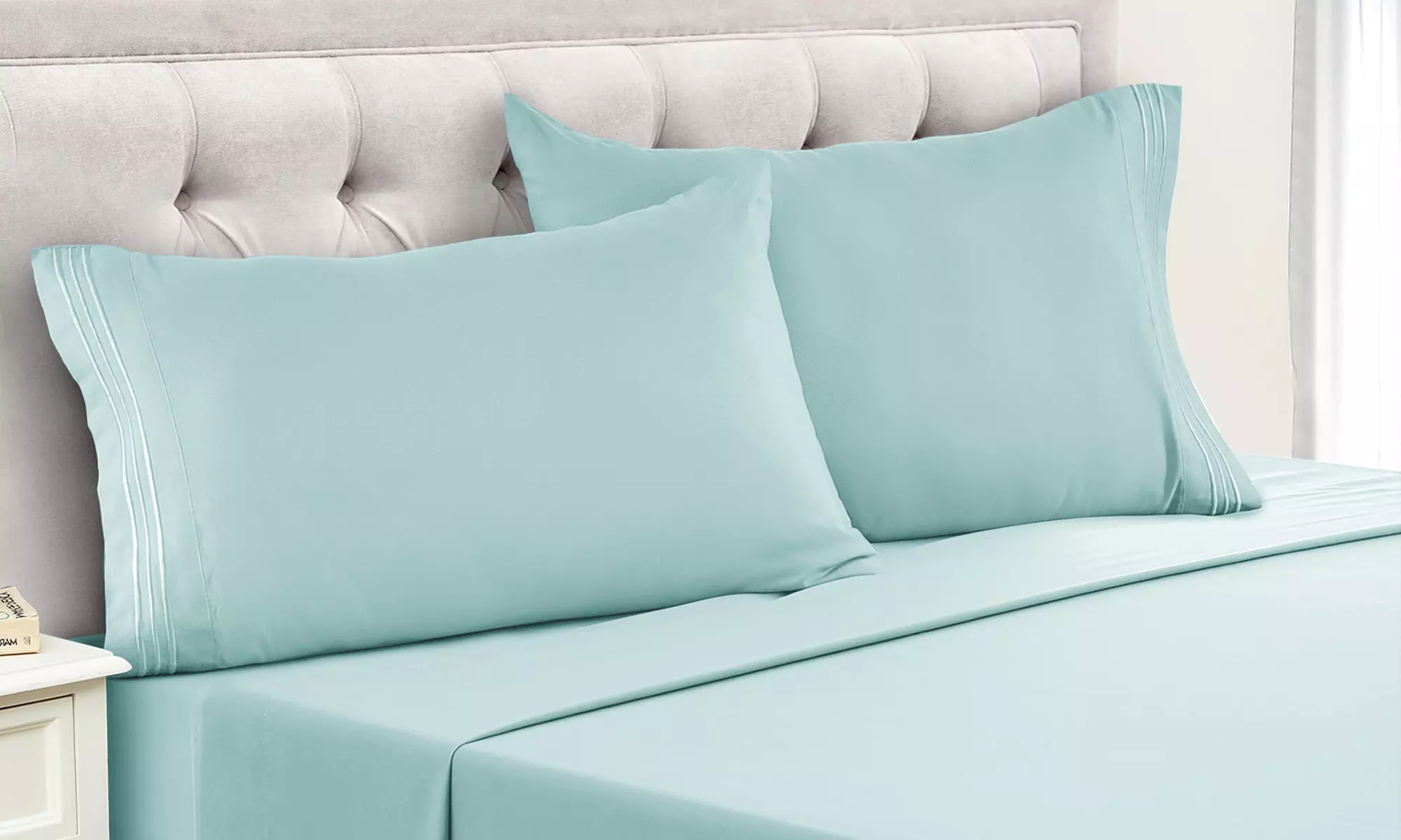 Lux Decor 6pc Premium Soft Microfiber Bed Sheet Set with Pillowcases