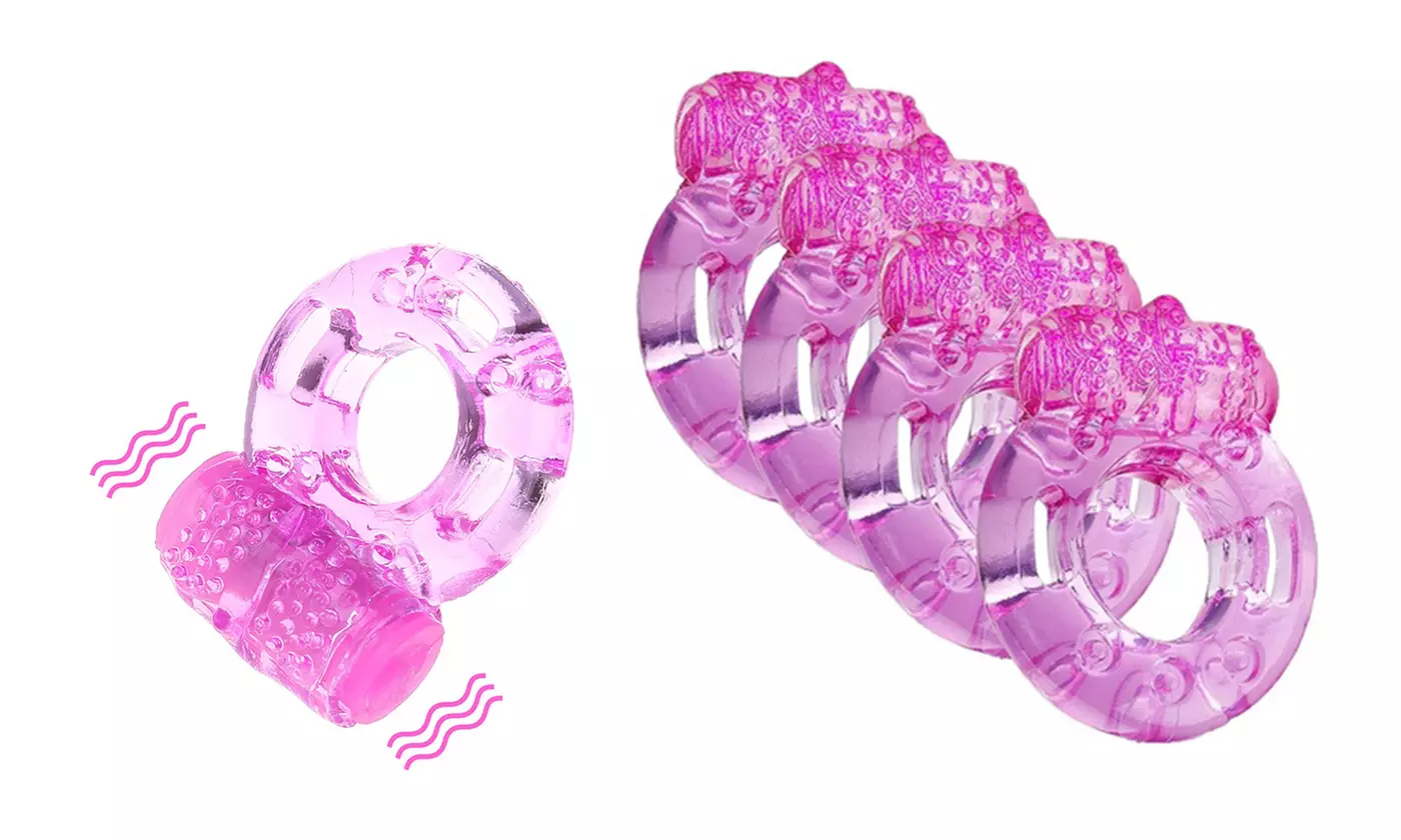 Vibrating Penis Ring Waterproof Super Stretchy Butterfly C Ring 4-8 Pack