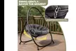 Heavy-Duty Steel Hanging Egg Swing Chair with Cushion and Stable Four-Leg Base - Second Medium