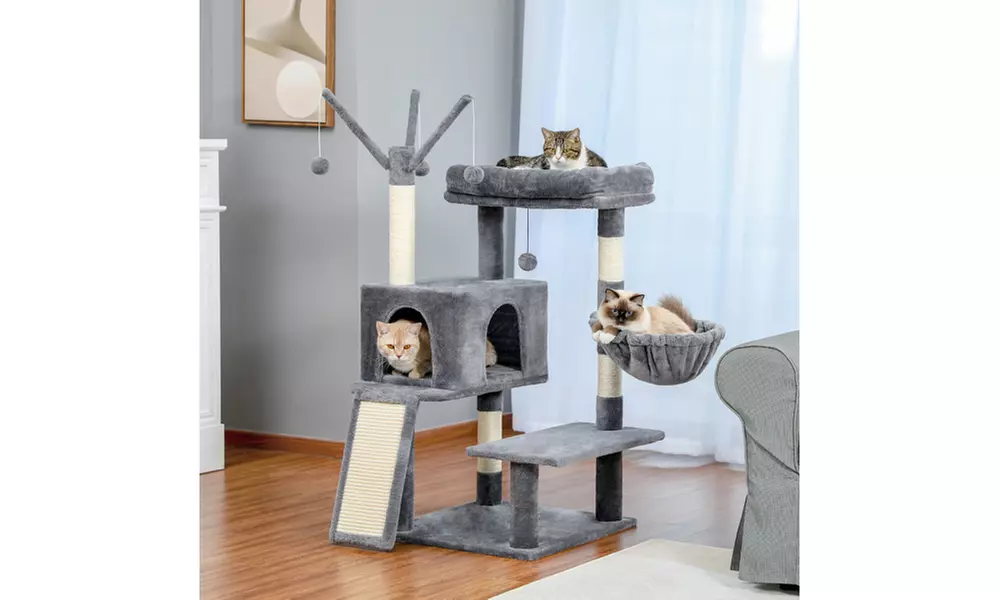 Modern Cat Tree Multi-Level Cat Tower for Large Cats with Spacious Condo - Second Medium