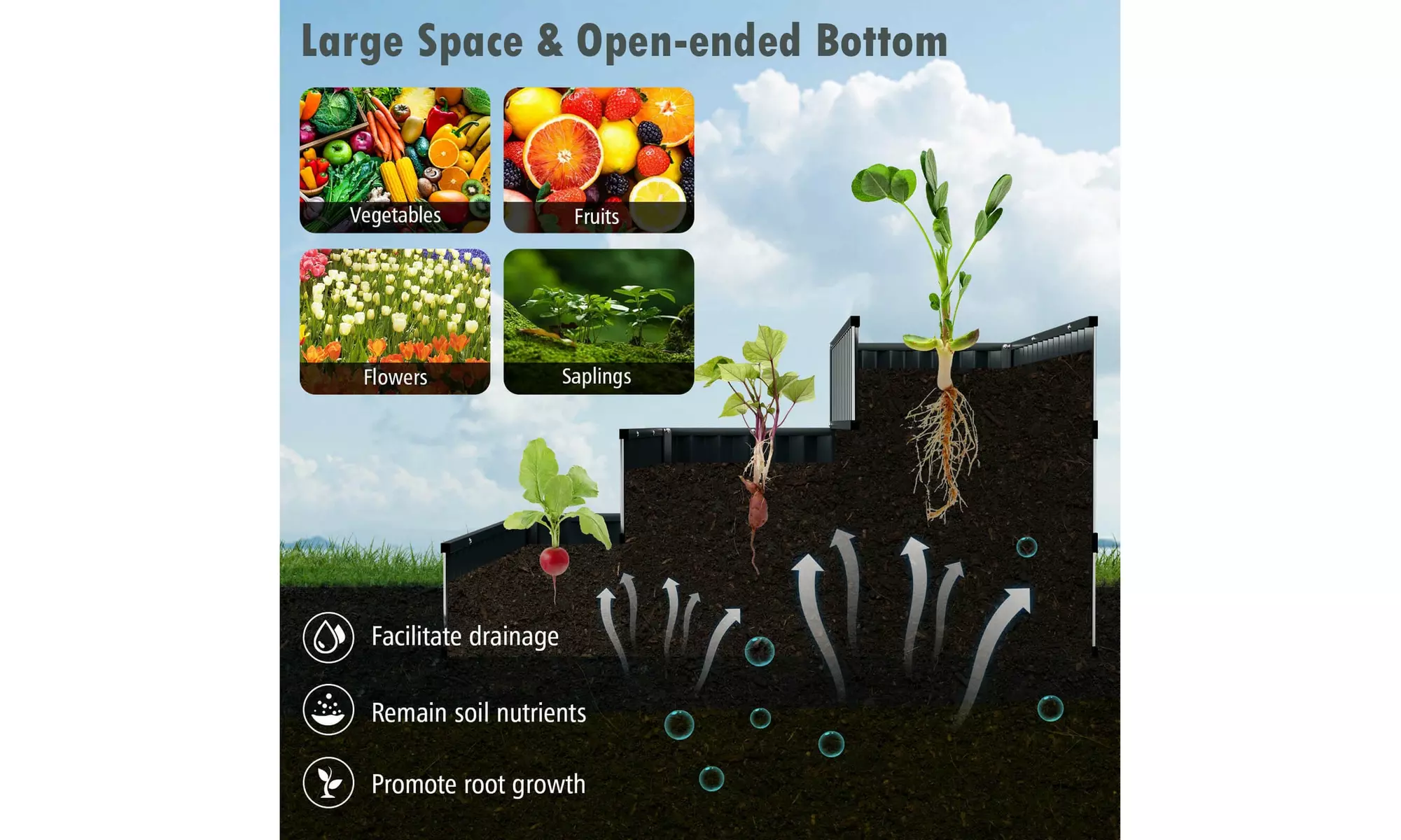 One or Two Costway Three-Tier Raised Garden Beds