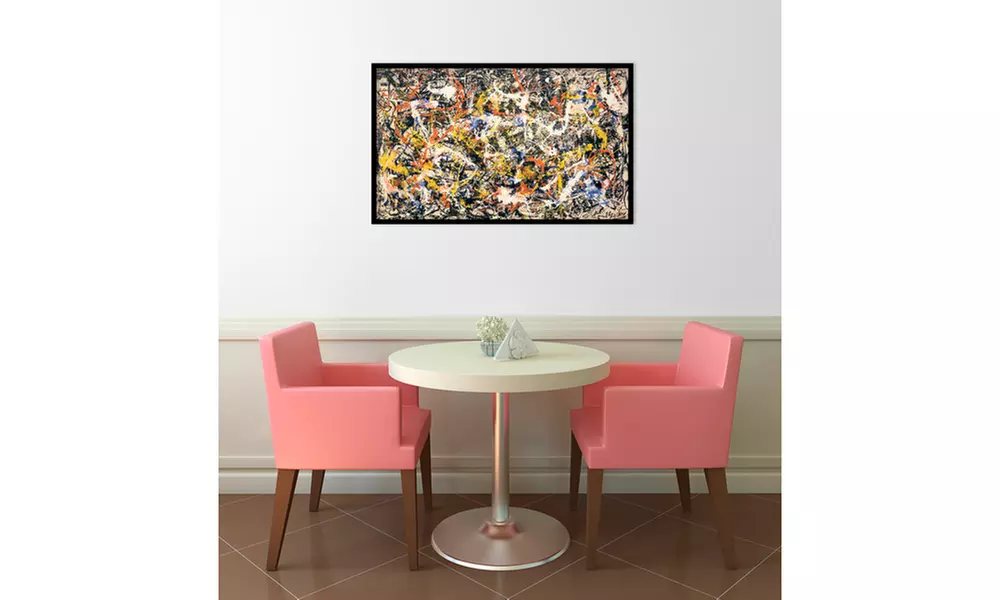 Jackson Pollock 'Convergence' Framed Art Print 37x23-in - Second Medium