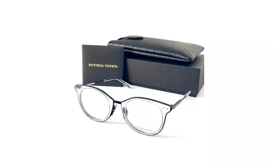 Bottega Veneta Women Eyeglasses BV0066O-003 50 Crystal Black Frame / Demo Lenses - Second Medium