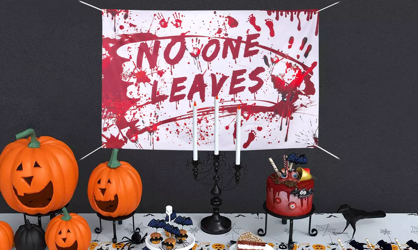 Bloody Halloween Decorations Scary Halloween Decorations Set Backdrop - Primary Image
