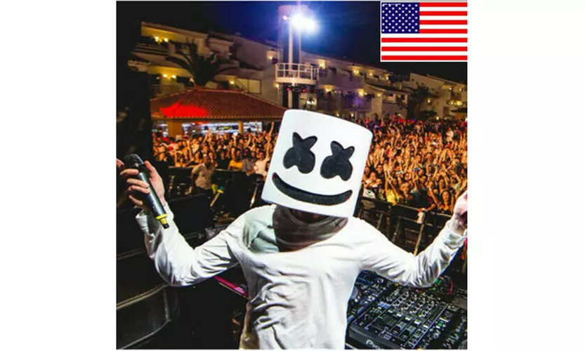 MarshMello DJ Mask Full Head Helmet Halloween Cosplay Mask Bar Music Props - Primary Image