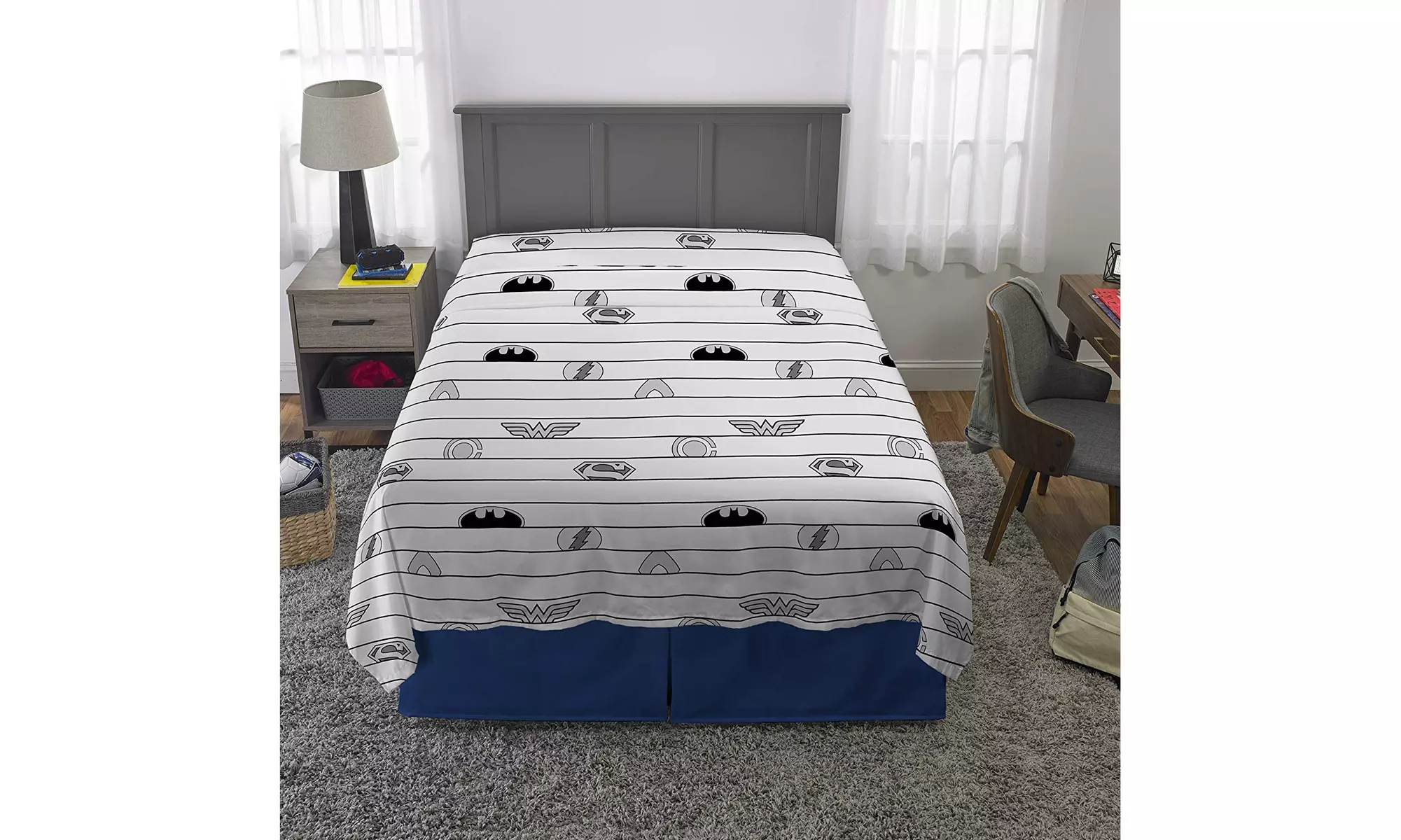 Kids Bedding Super Soft Microfiber Sheet Set, 4 Piece, Justice League - Second Medium