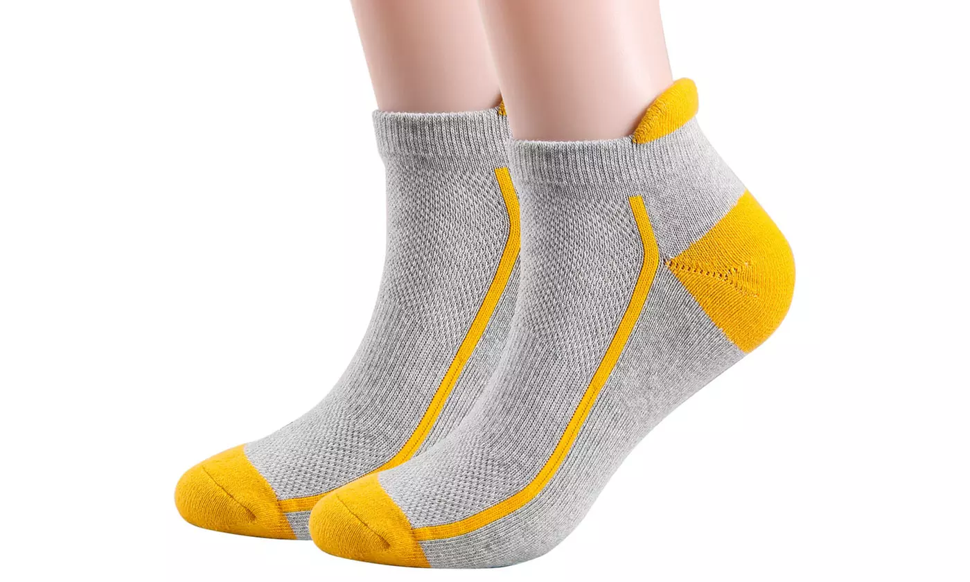 4 Pairs Mens Athletic Low Cut Ankle Tab Socks Mesh Cushioned Breathable Running