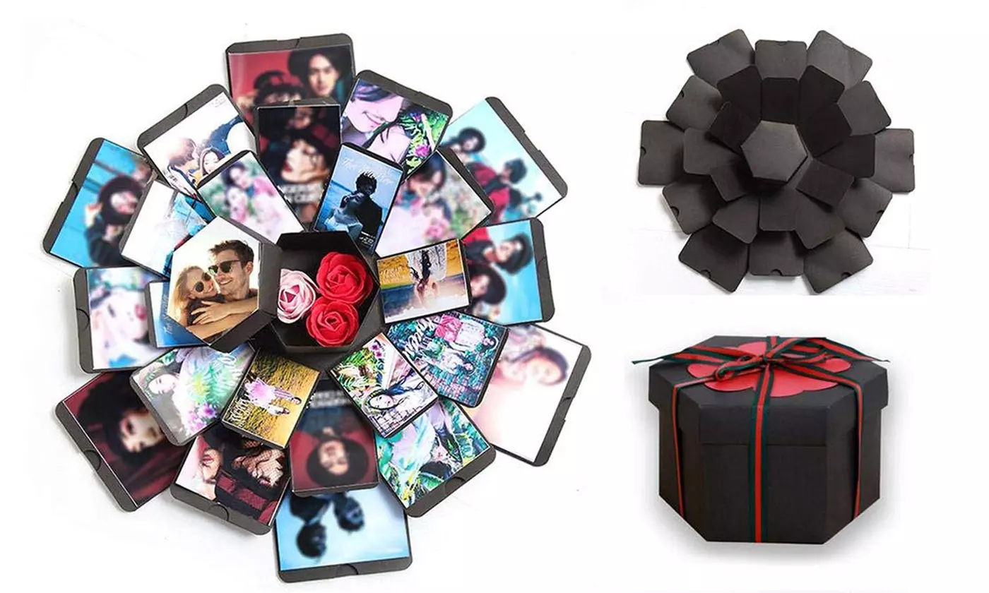 Creative DIY Handmade Surprise Explosion Scrapbooking Photo Album Gift Box - Primary Image