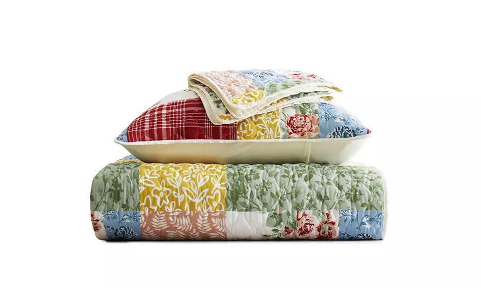 Peace Nest Soft Reversible Print Quilted Coverlet Set