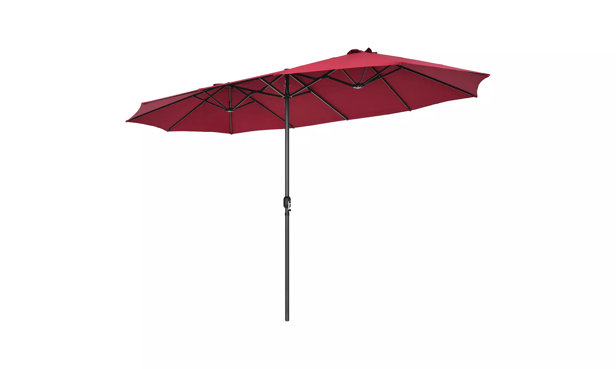 Costway 15FT Patio Double-Sided Umbrella Crank Outdoor Garden Market Sun Shade