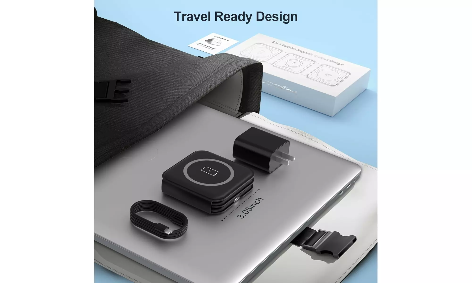 Foldable 3-in-1 Wireless Charging Station for Multiple Devices