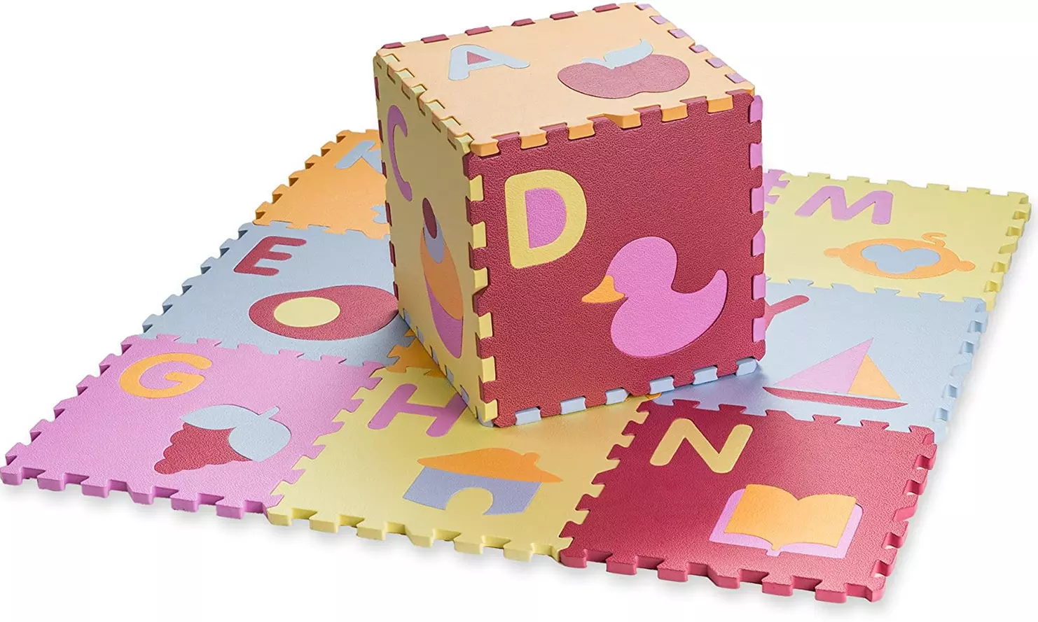 Kid's Multicolored Alphabet Plus Shapes Puzzle Play Mat - Primary Image