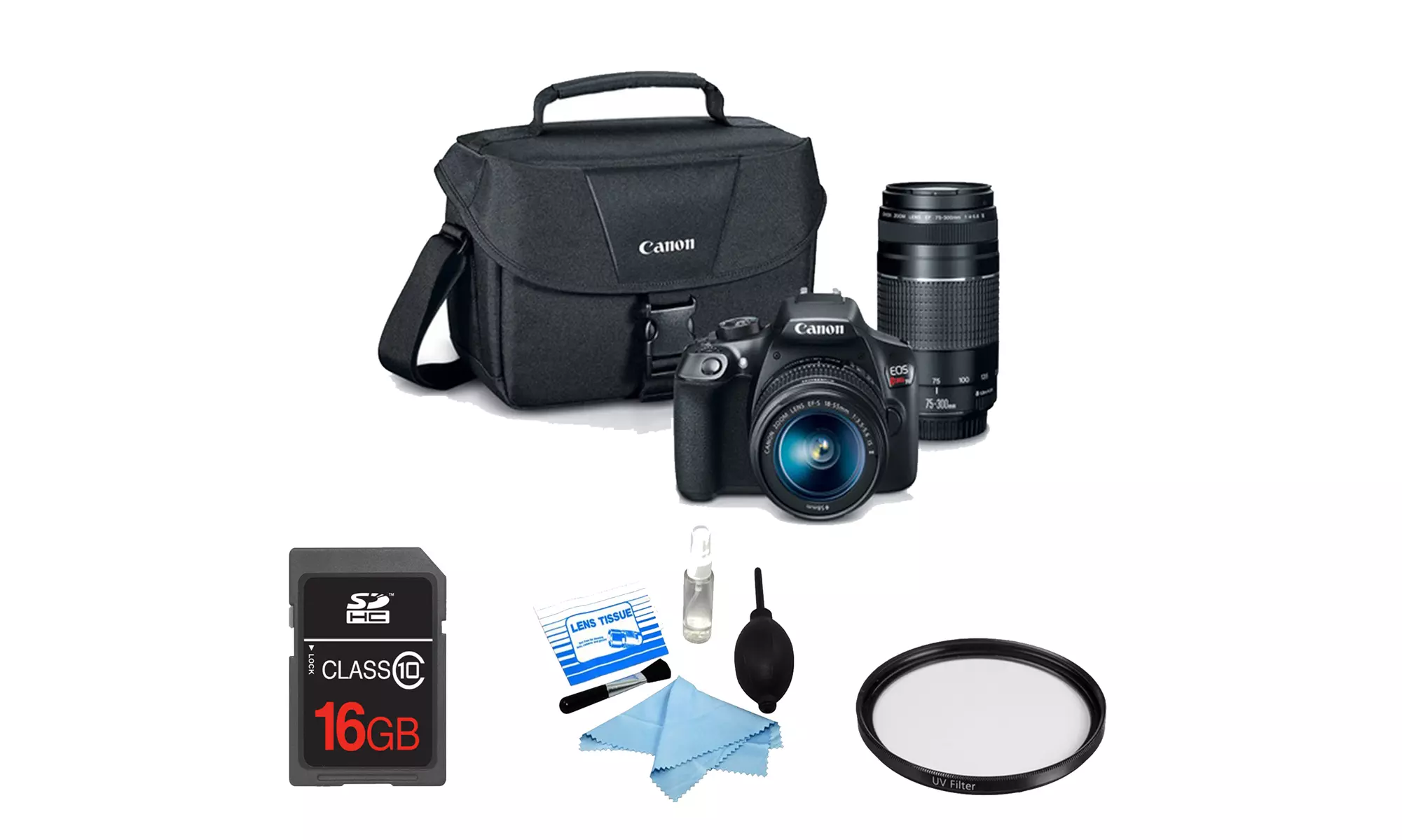 Canon EOS Rebel T6(1300D) DSLR with 18-55mm and 75-300mm Lenses Kit  - Primary Image