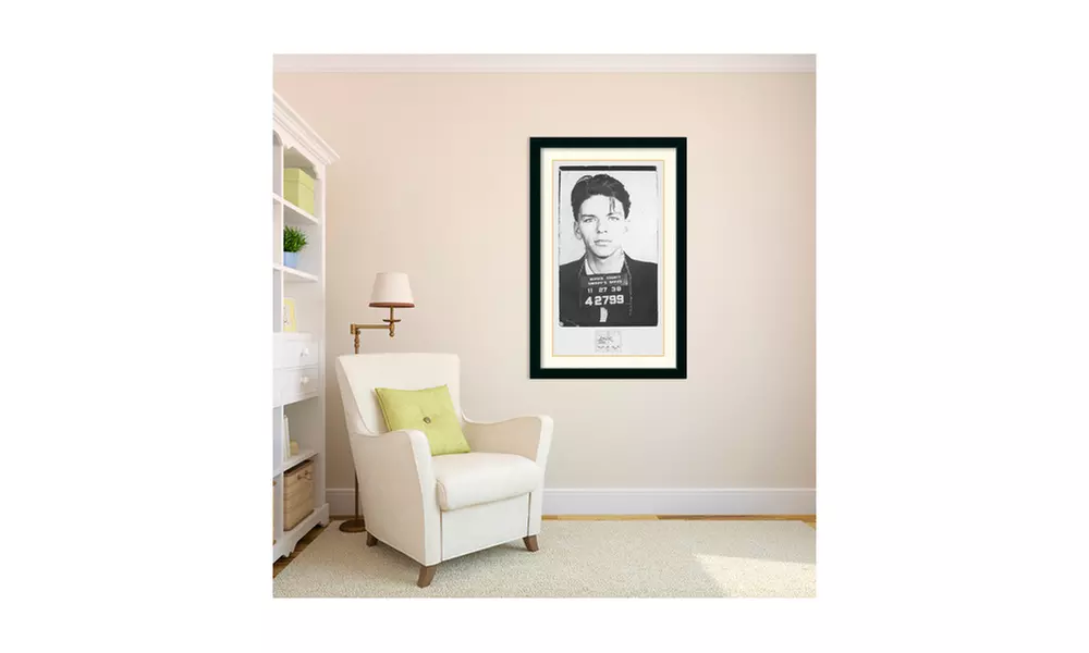Framed Art Print 'Frank Sinatra Mugshot': Outer Size 28 x 43" - Second Medium