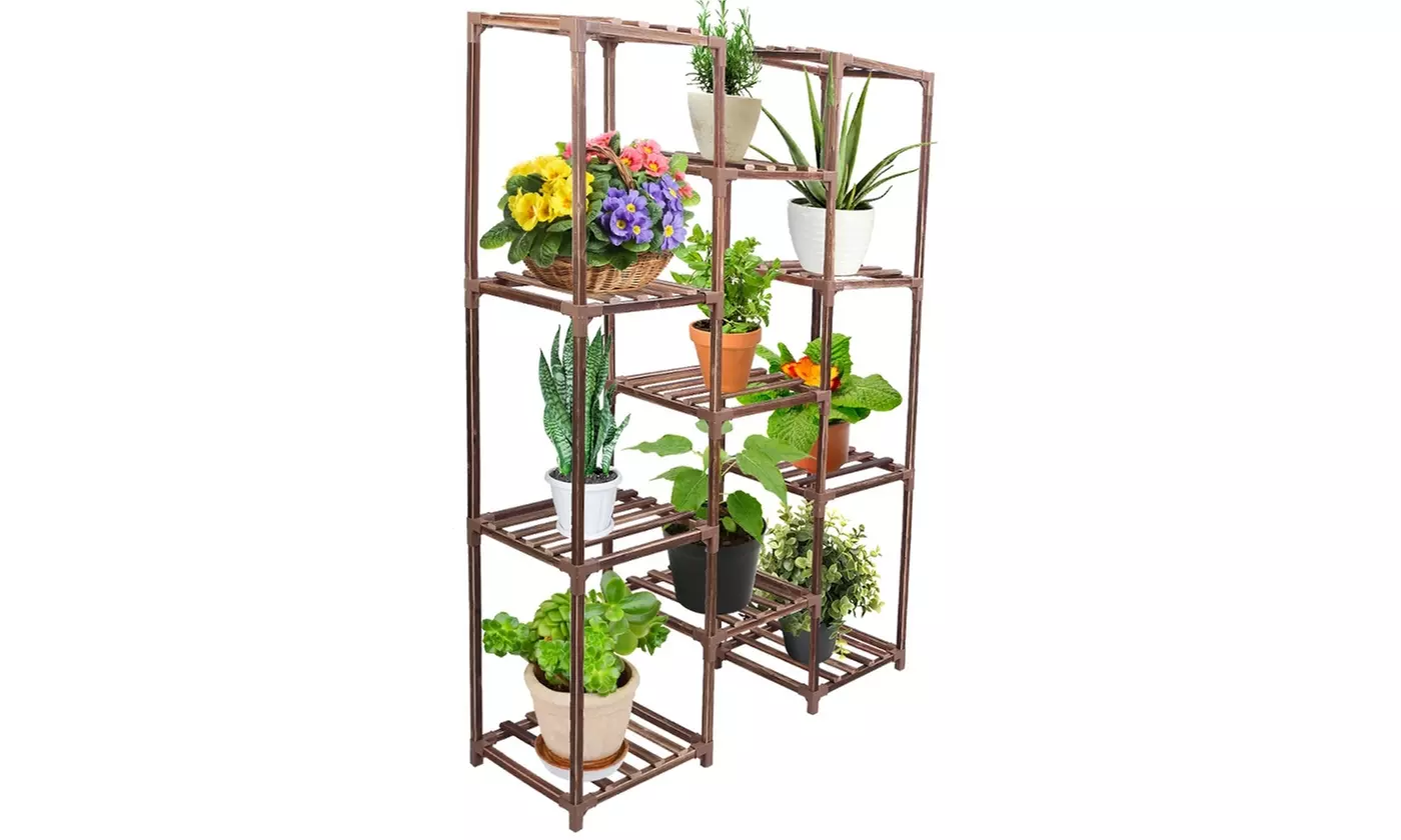 NewHome Multi-Tier Wooden Plant Stand with Tools