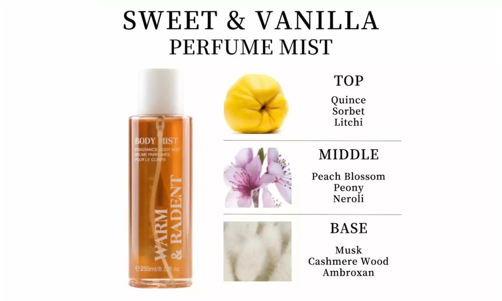 Body Mist Spray 8.5 FL OZ - Refreshing Fragrance Mist Long-Lasting Scent