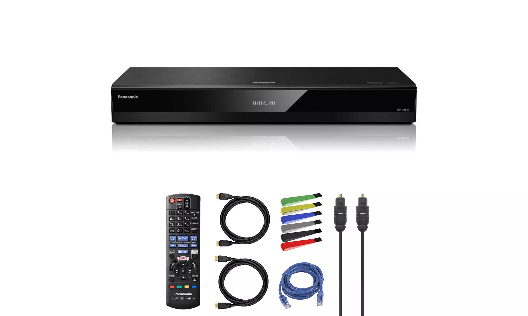 Panasonic DP-UB820-K 4K UHD Blu-ray Player with Cable Bundle