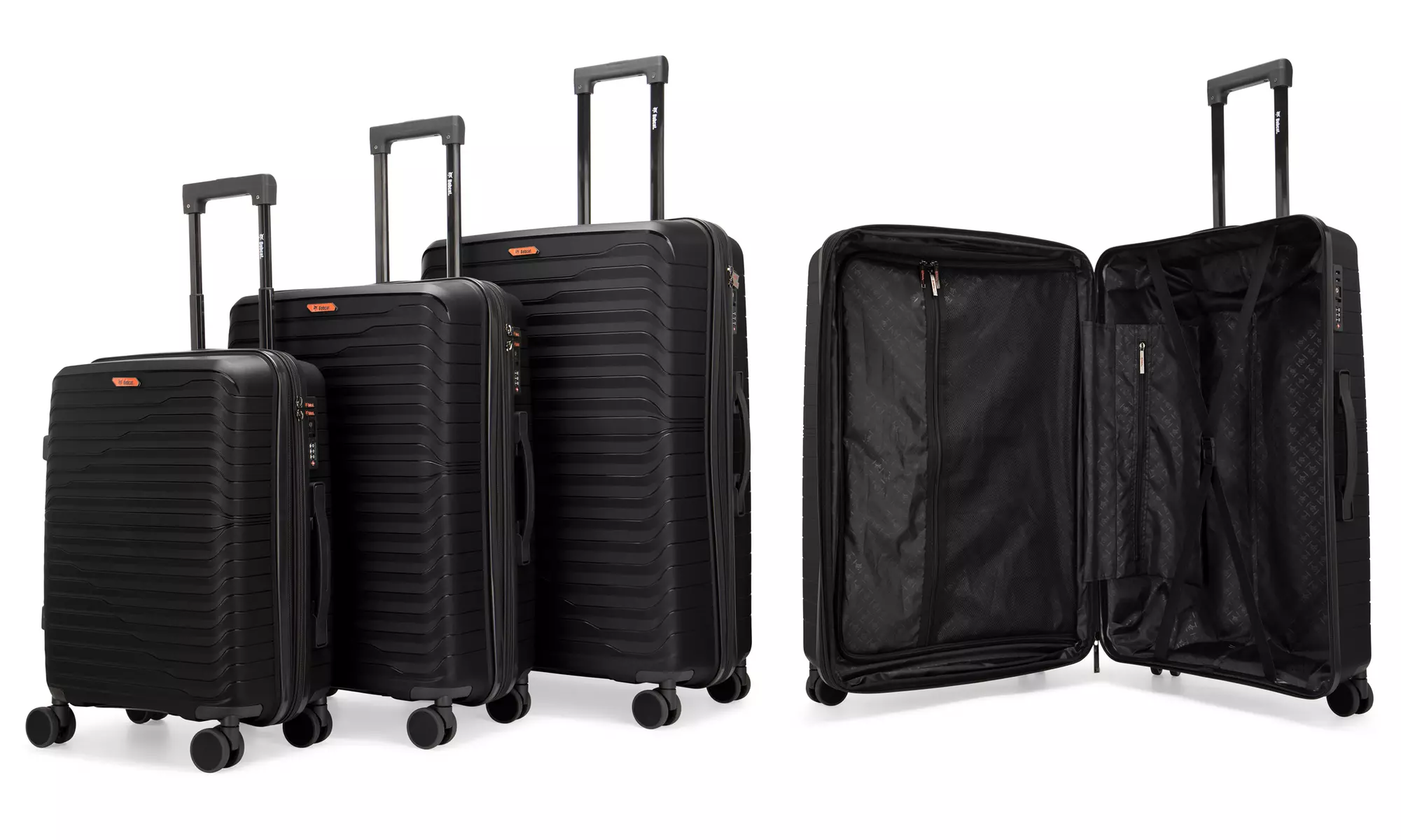 Bobcat Excavator 3-Piece Expandable Hardside Spinner Luggage Set