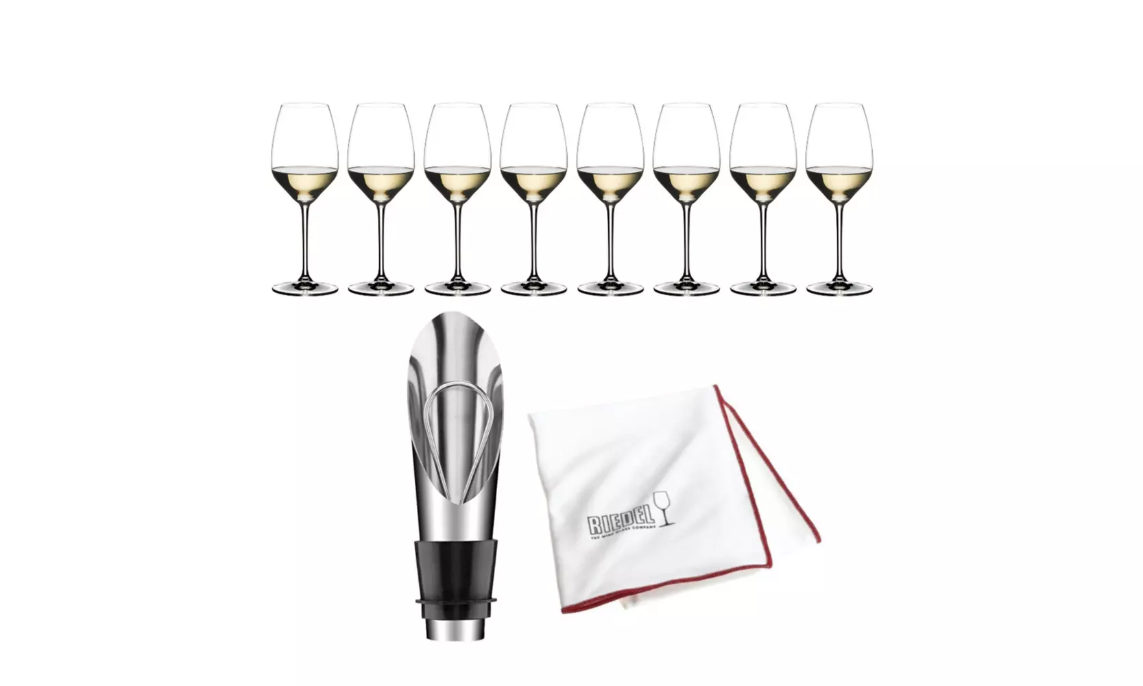 Riedel Extreme Riesling Wine Glass (Set of 8, Clear) with Polishing Cloth Bundle - Primary Image
