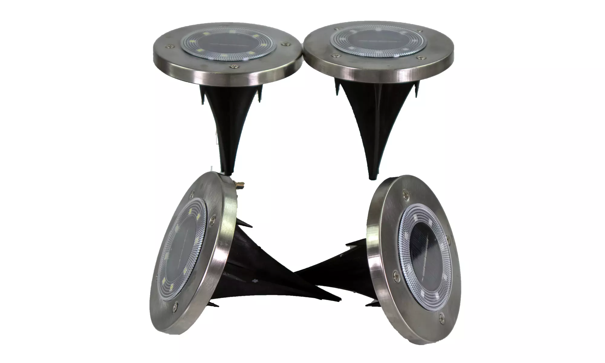 4PC Solar Powered Disc Lights Waterproof Outdoor  8 LED Super Bright w/ Diffuser - Second Medium