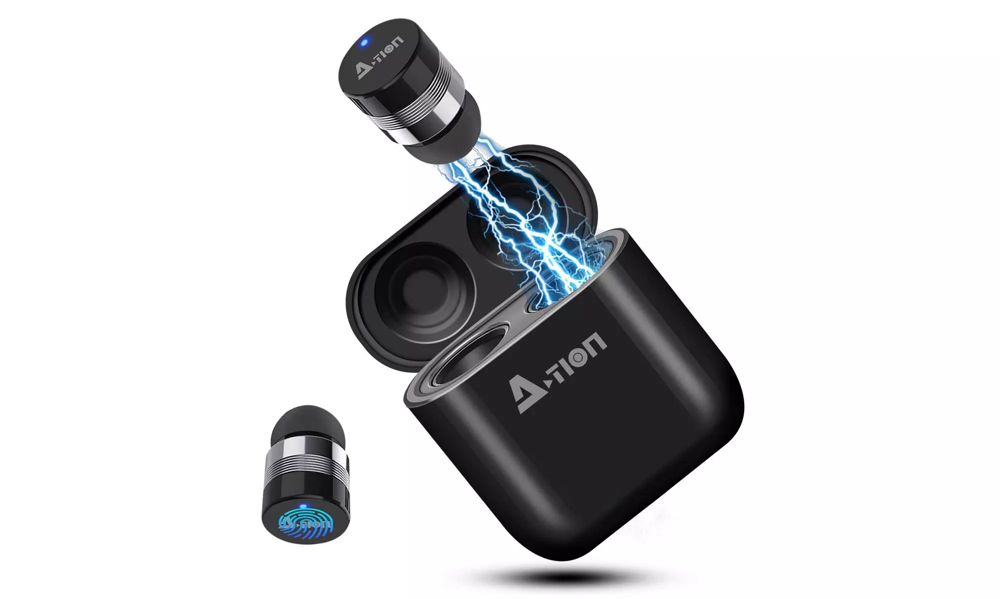 A-TION TWS Bluetooth 5.0 Stereo Noise Cancelling with Charging Case - Primary Image