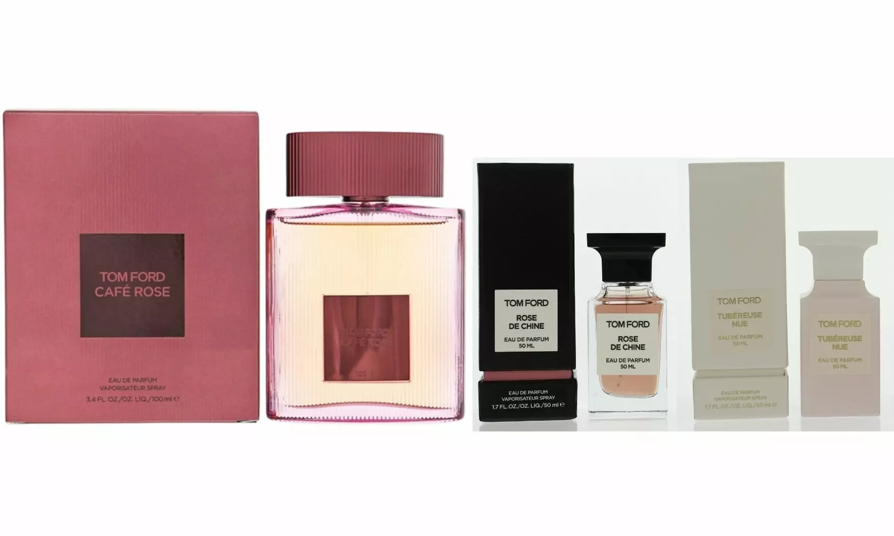 Tom Ford Rose De Chine, Tubereuse Nue, or Cafe Rose EDP for Men or Women