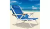New Backpack Beach Chair Folding Portable Chair Blue Solid Construction Camping