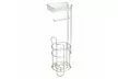 mDesign Metal Toilet Paper Holder Stand / Dispenser with Shelf, 3 Rolls - Satin - Second Medium