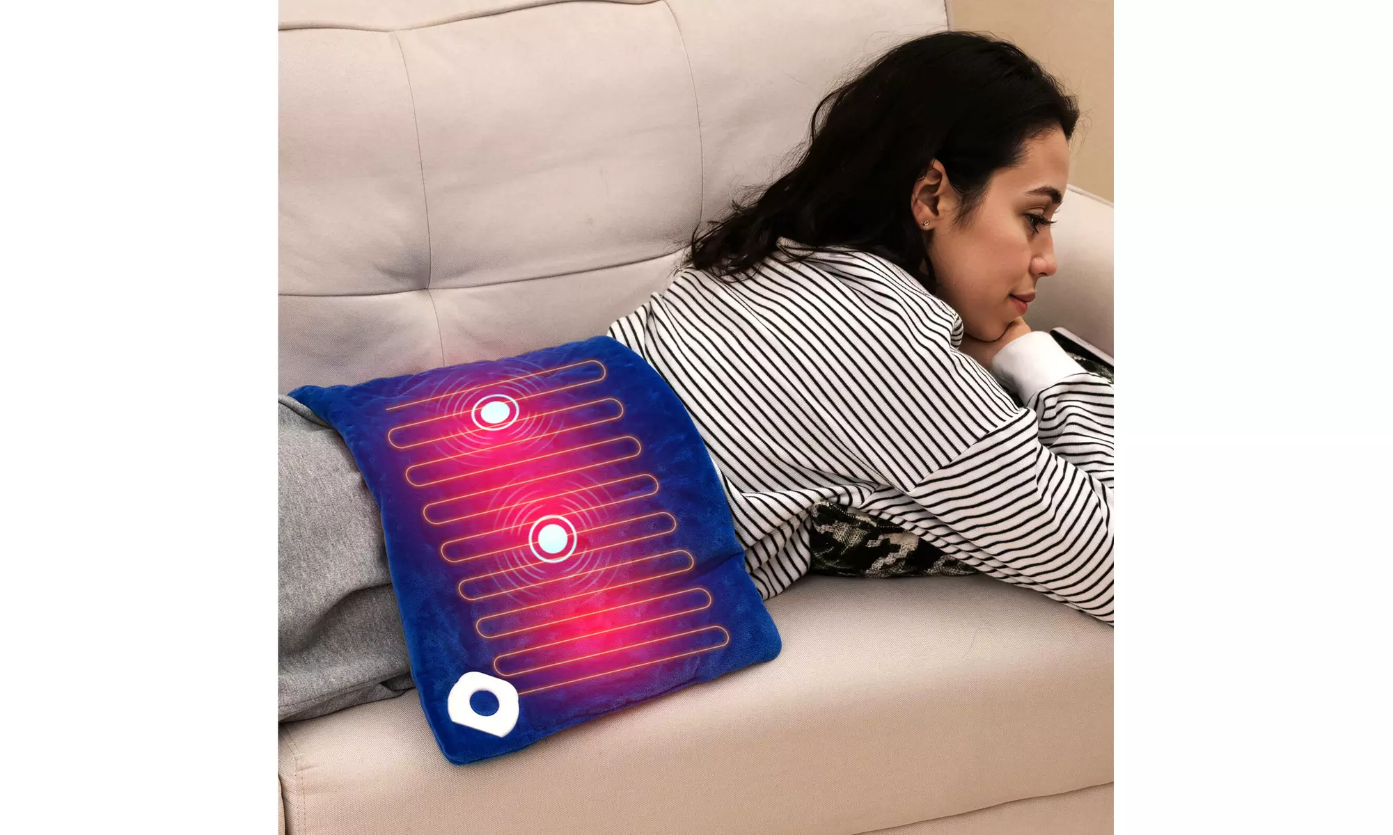 Costway Weighted Heating Pad: 2 Massagers, 5 Heat/Vibration Levels