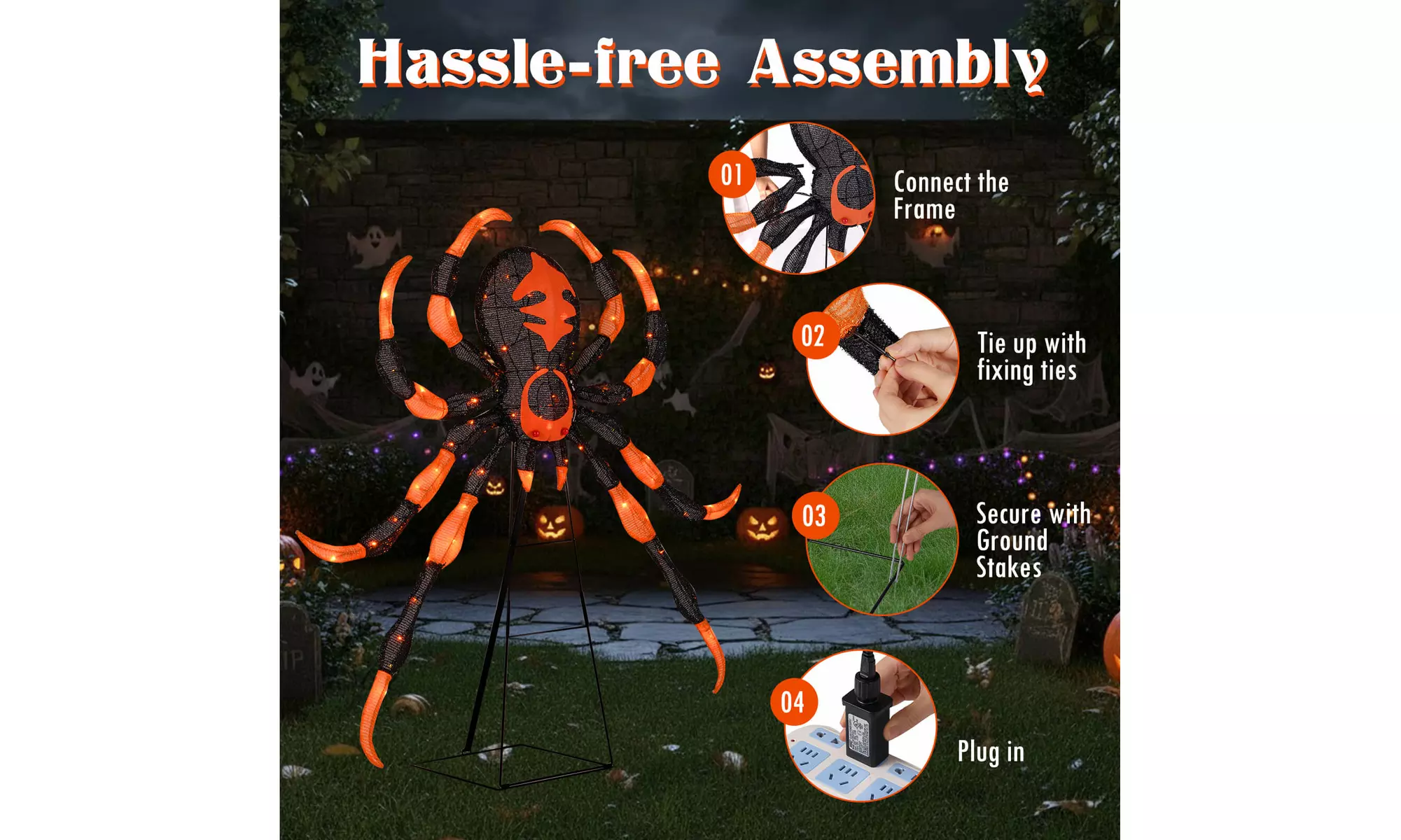 Costway Inflatable Halloween Witches, Zombie, Spider, Tentacles, Clown